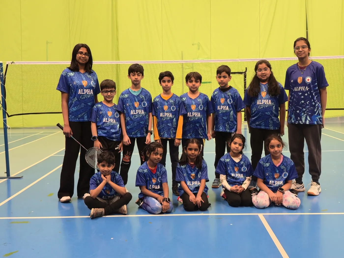 Junior badminton coaching session at Alpha Ry in Espoo Finland