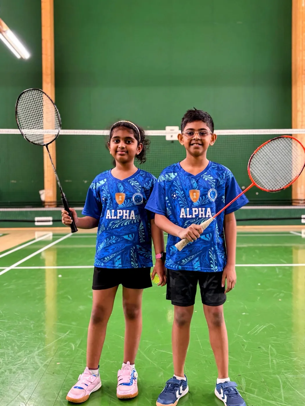 Kids badminton training with Alpha Ry coaches in Espoo