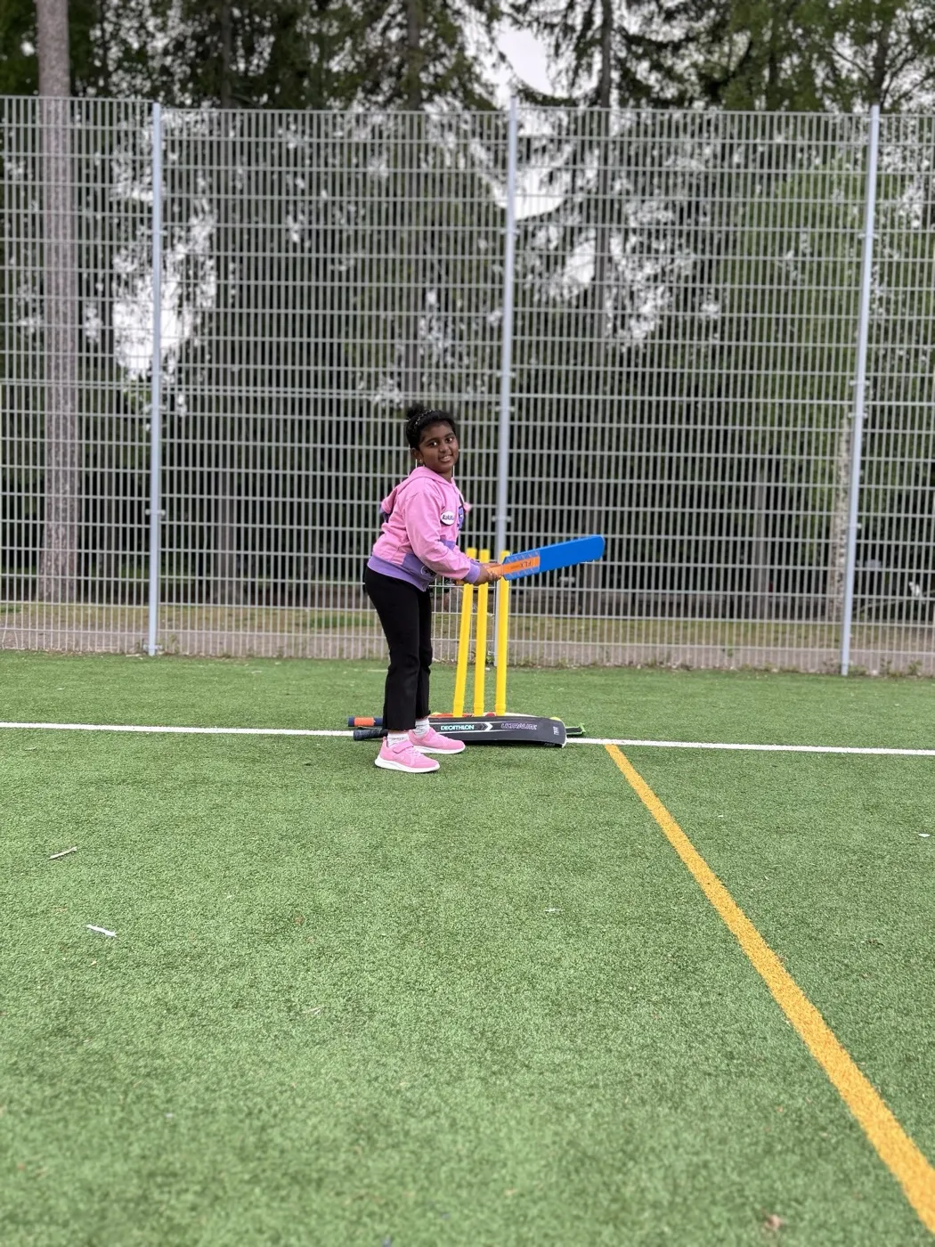 Junior cricket batting practice at Kilo Ground Espoo